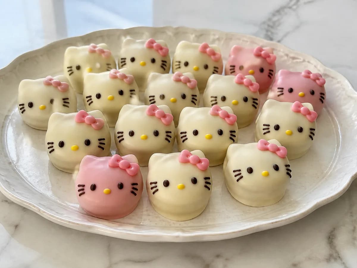 Bombons Crocantes de Doce de Leite e Amêndoa (Estilo Hello Kitty)