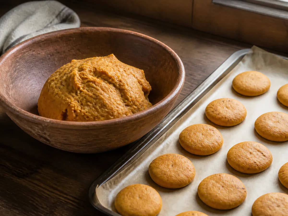 Preparação de Broas de Batata Doce durante a confeção