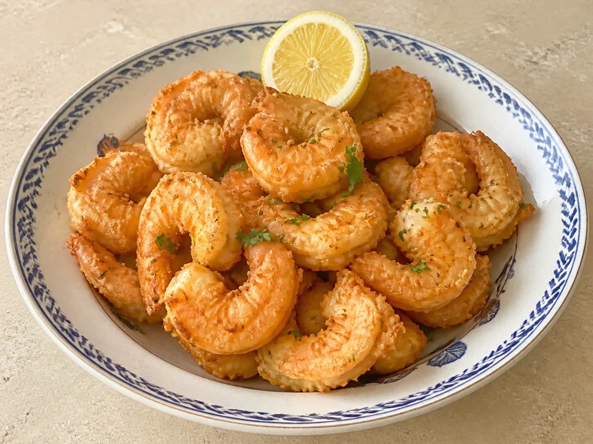 Camarão Frito com Cerveja