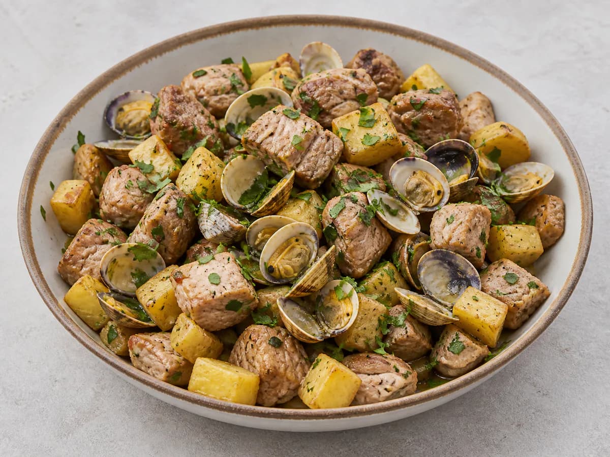 Carne de Porco à Alentejana Rápida