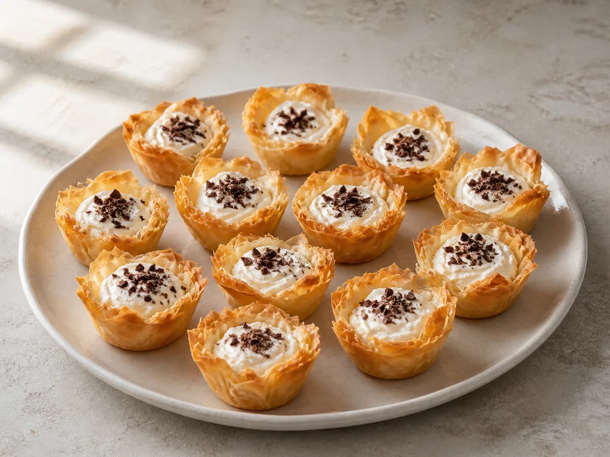 Cestinhos de Chocolate com Creme de Queijo