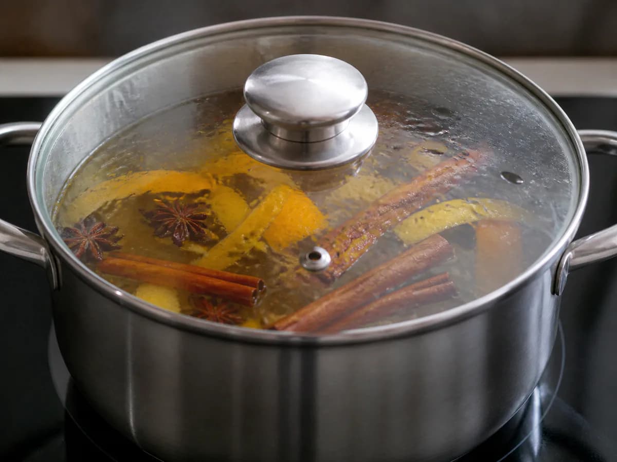 Preparação de Chá de Inverno Aconchegante durante a confeção