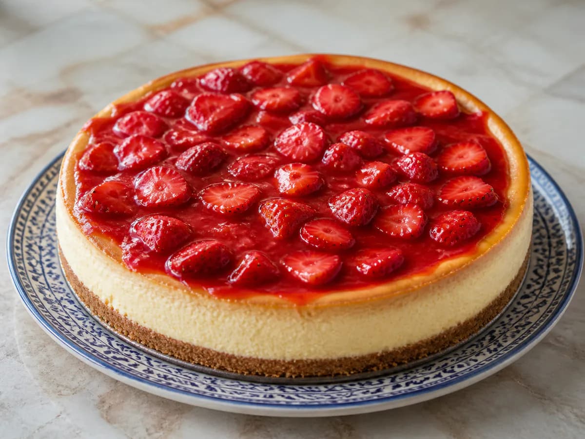 Cheesecake de Morango no Forno