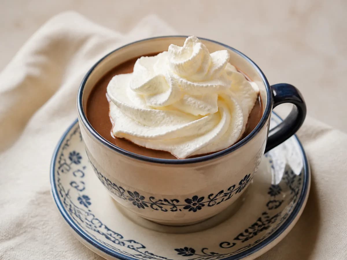 Chocolate Quente Cremoso com Chantilly Caseiro