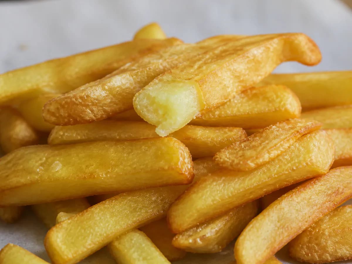 Pormenor de uma porção de Como Fazer Batatas Fritas Crocantes Perfeitas