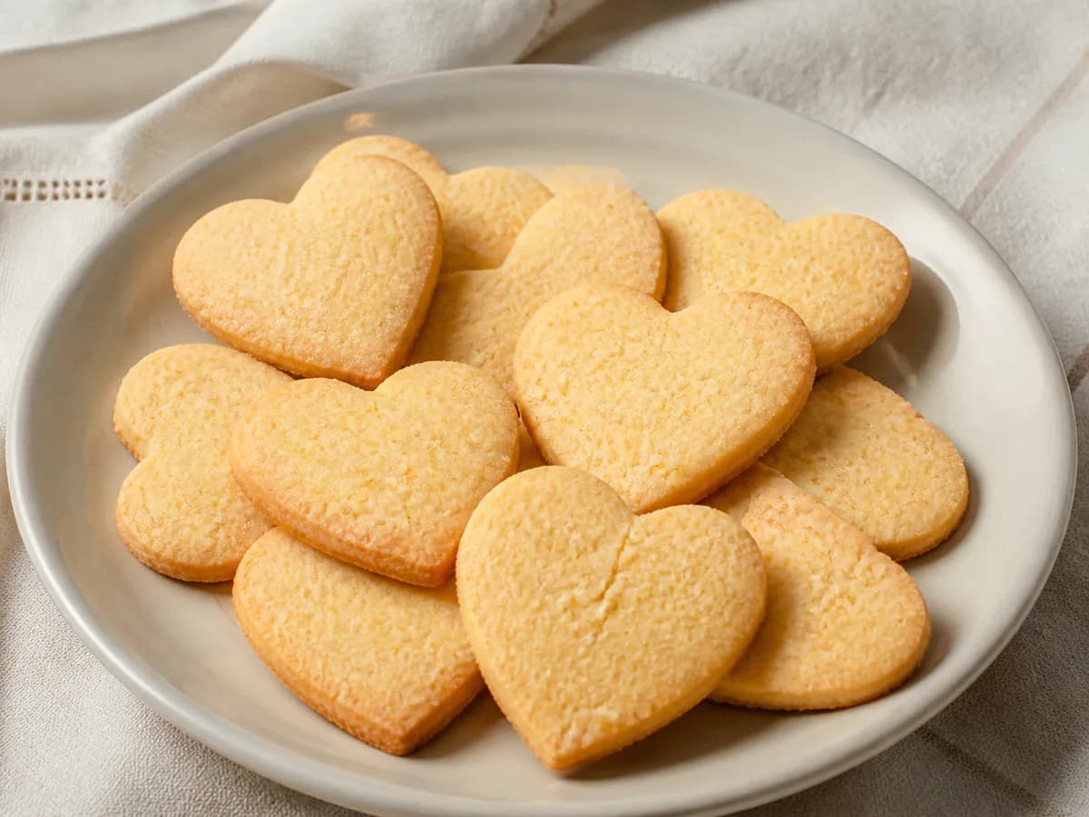 Corações de Açúcar (Biscoitos de Manteiga com Limão)