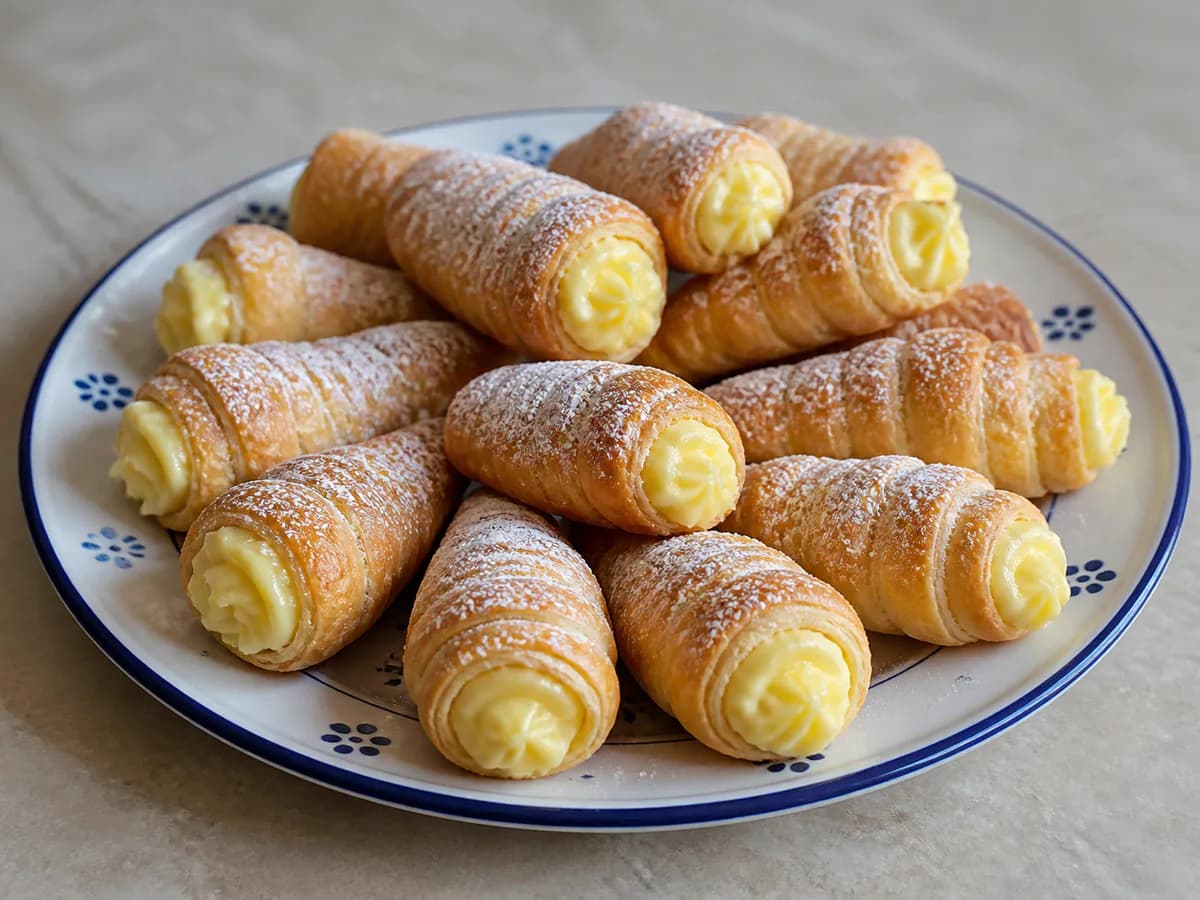 Cornucópias com Creme de Pasteleiro