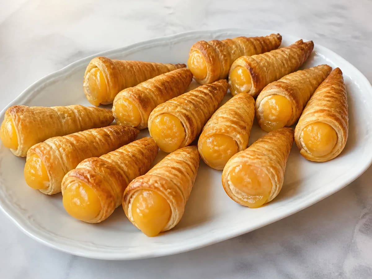 Cornucópias Recheadas com Doce de Amêndoa e Ovos Moles