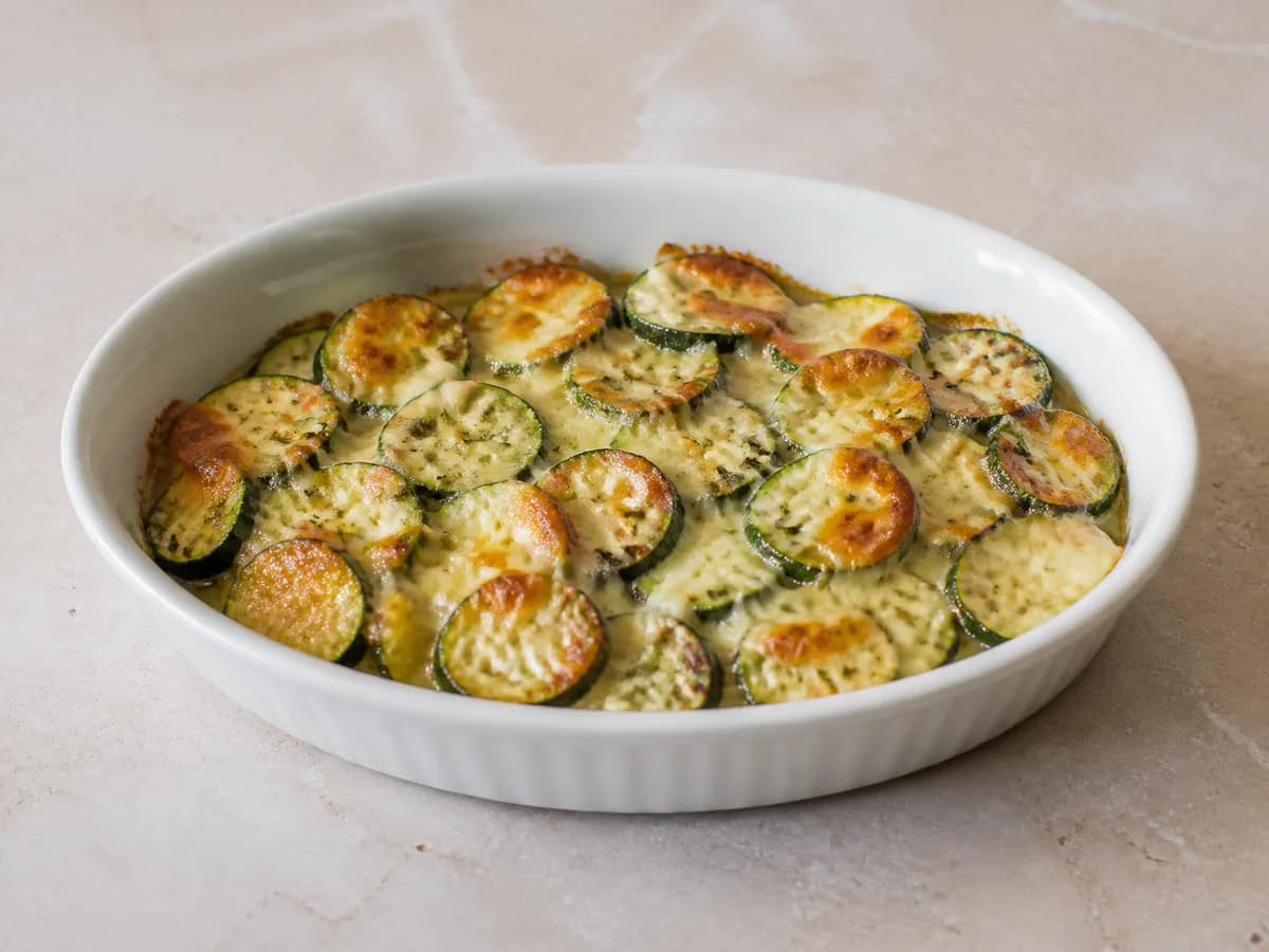 Courgette com Queijo de Cabra Gratinado