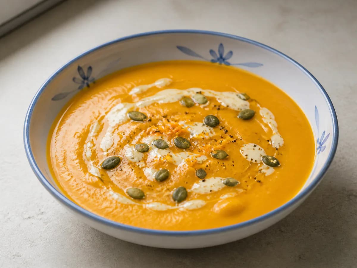 Creme de Abóbora com Gengibre e Laranja