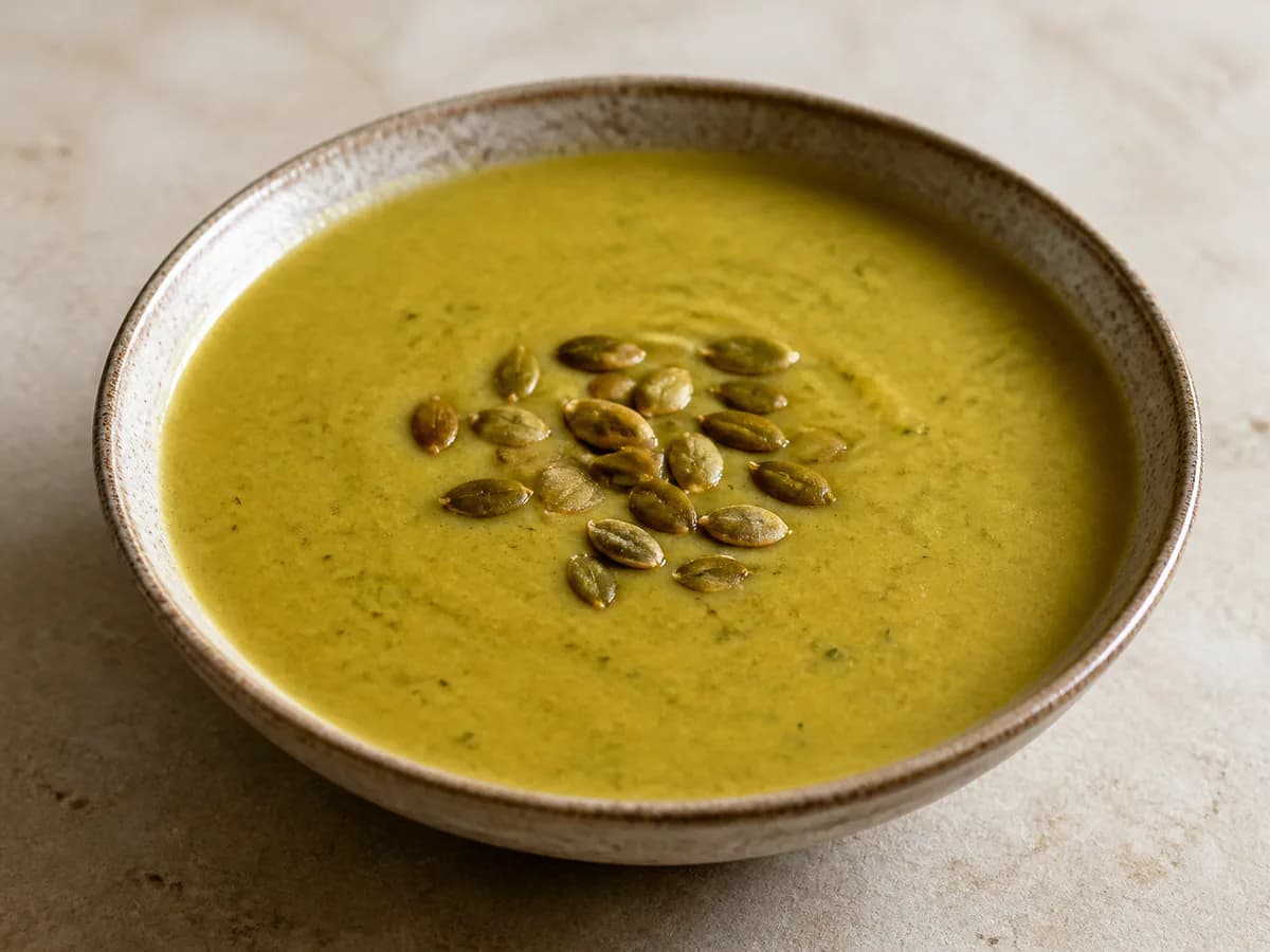 Creme de Abóbora Assada com Brócolos