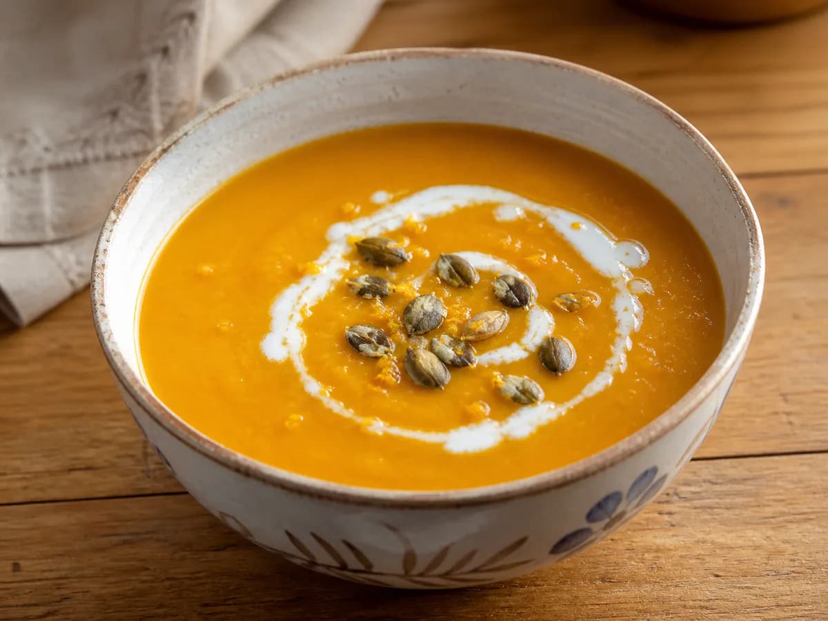 Creme de Abóbora Assada com Laranja e Gengibre