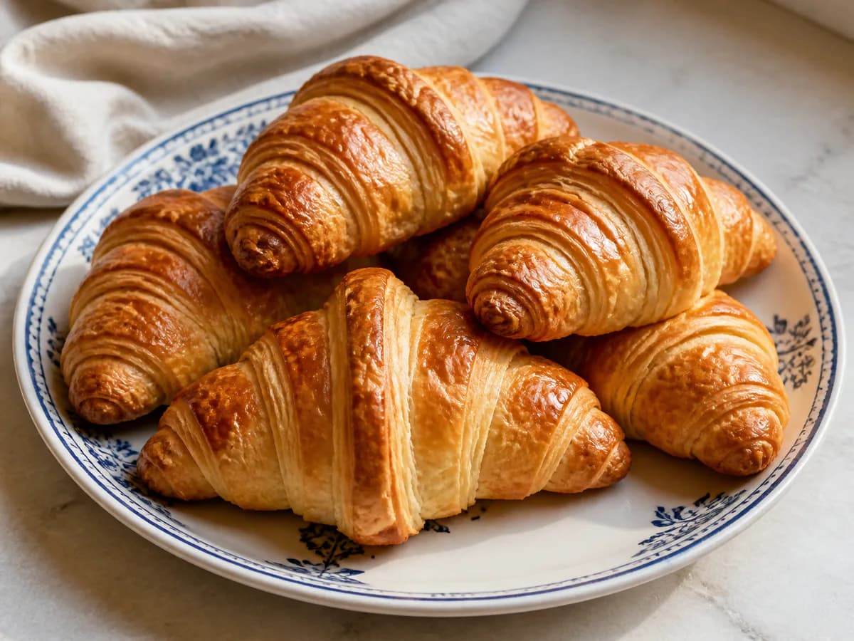 Croissants de Massa Folhada Caseiros