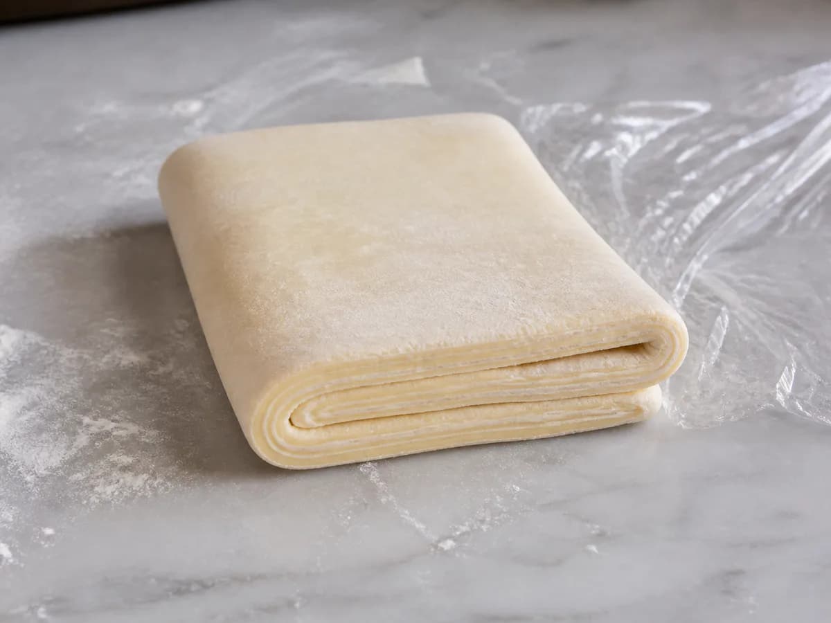 Preparação de Croissants de Massa Folhada Caseiros durante a confeção