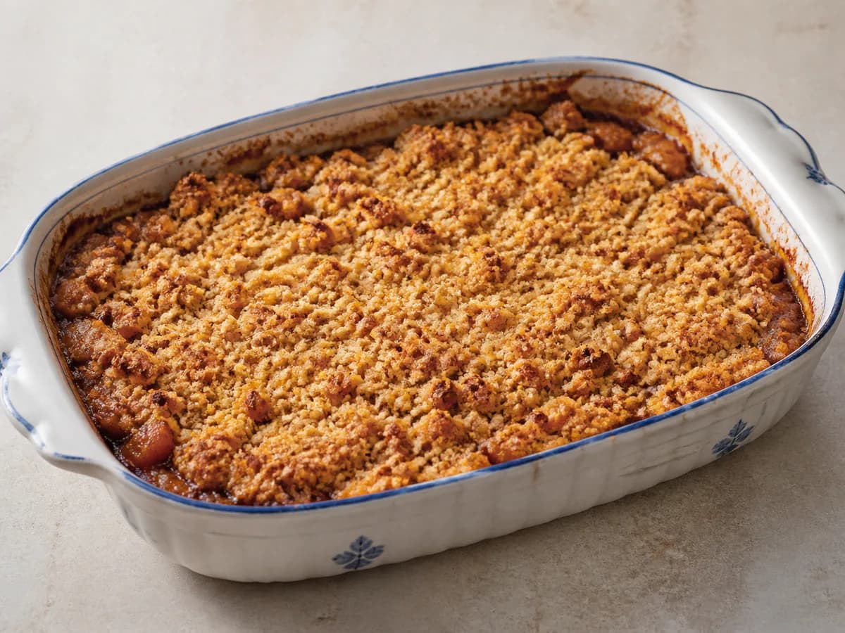 Crumble de Maçã e Figos Secos com Vinho do Porto
