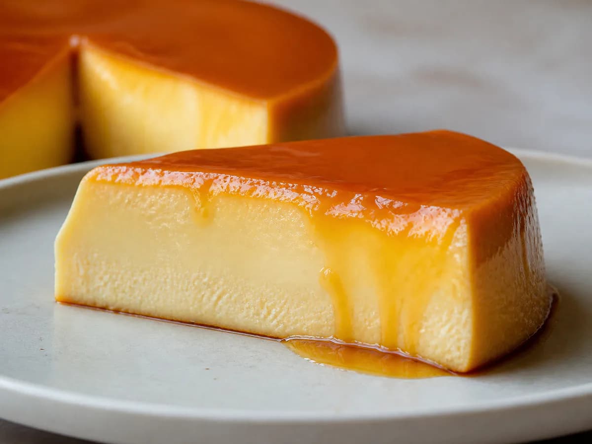 Pormenor de uma porção de Delícia de Caramelo Super Fácil