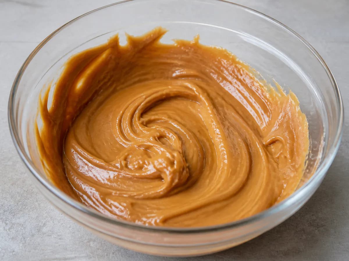 Preparação de Doce de Leite Condensado com Bolachas de Chocolate durante a confeção