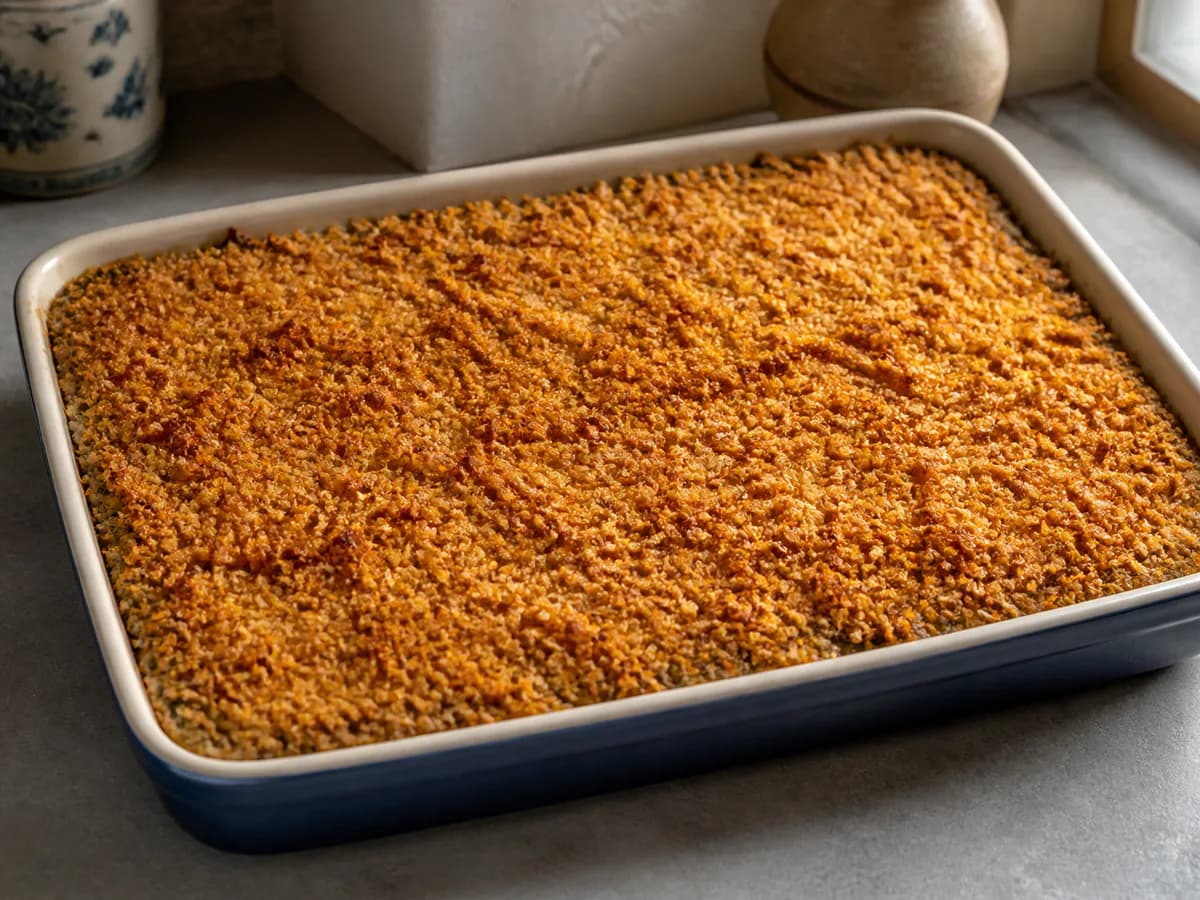 Empadão de Bacalhau com Grelos e Crosta de Broa