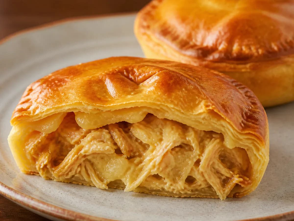 Pormenor de uma porção de Empadas de Frango