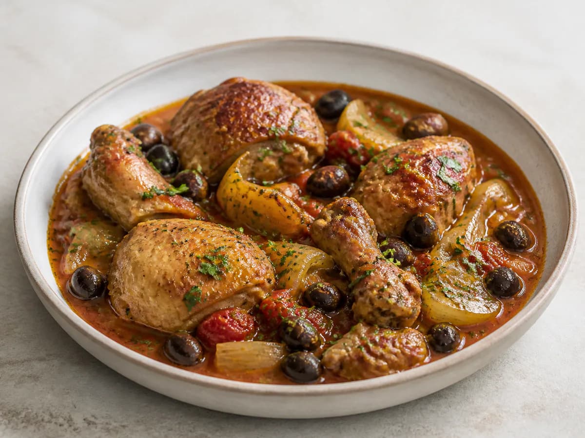 Ensopado de Frango com Azeitonas e Funcho