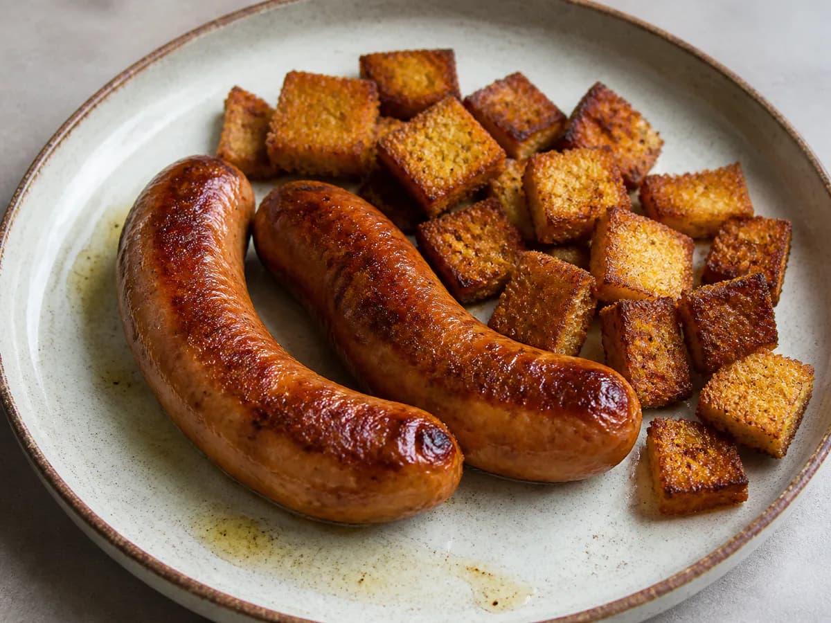 Alheira de Mirandela com Broa de Milho Frita