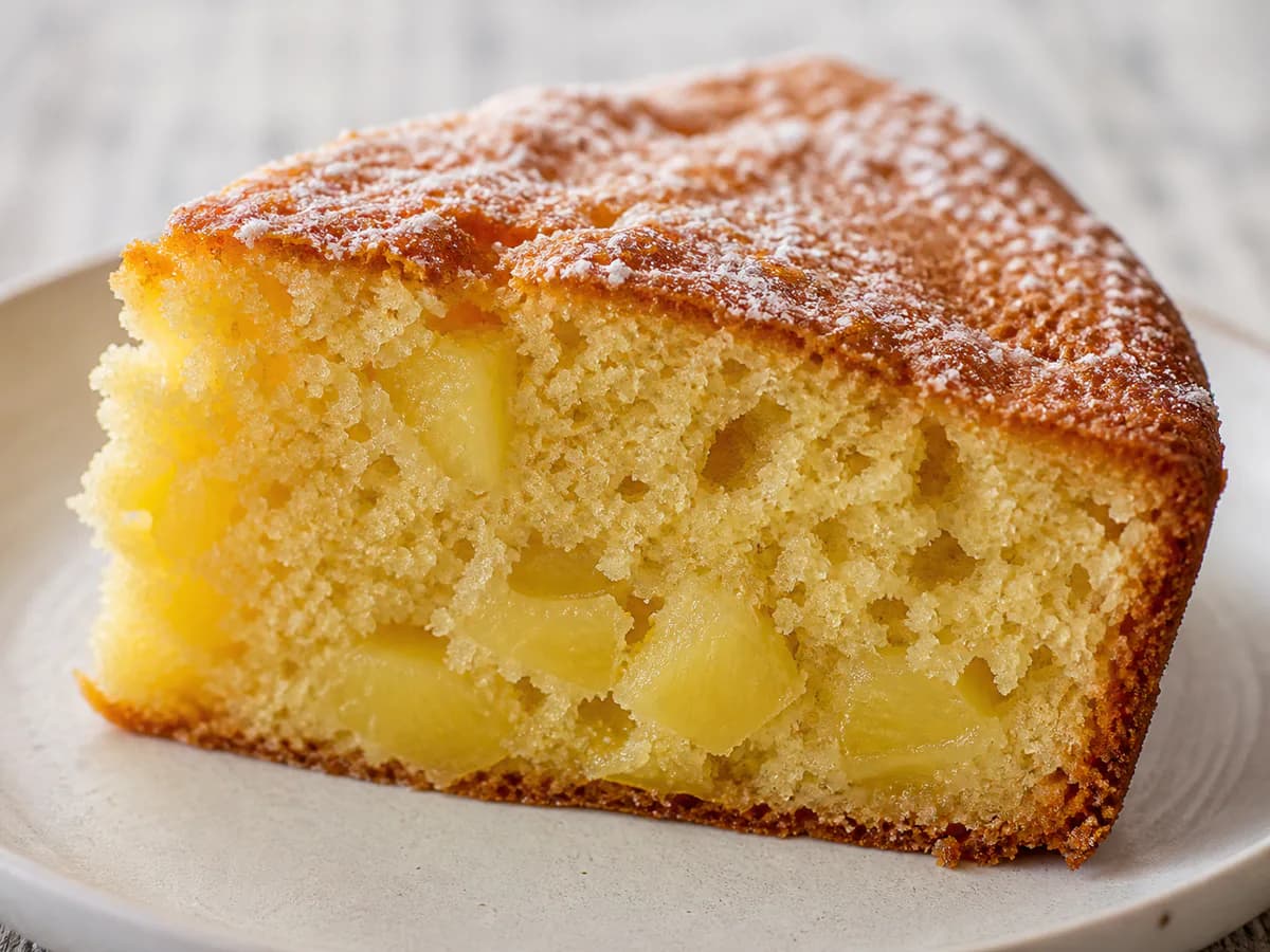 Pormenor de uma porção de Este Bolo de Ananás é Fabuloso!