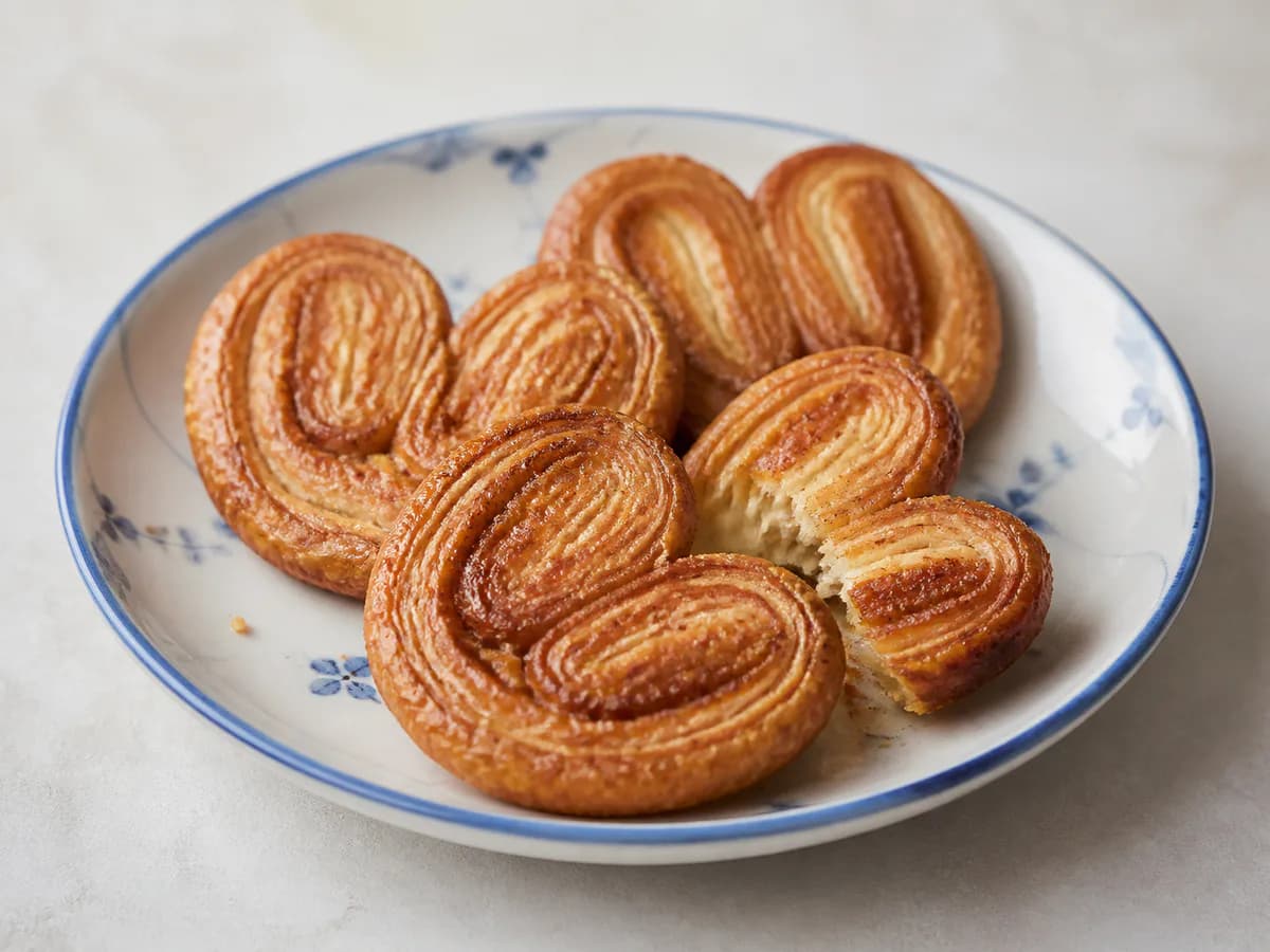 Pormenor de uma porção de Palmiers Que Se Derretem Na Boca