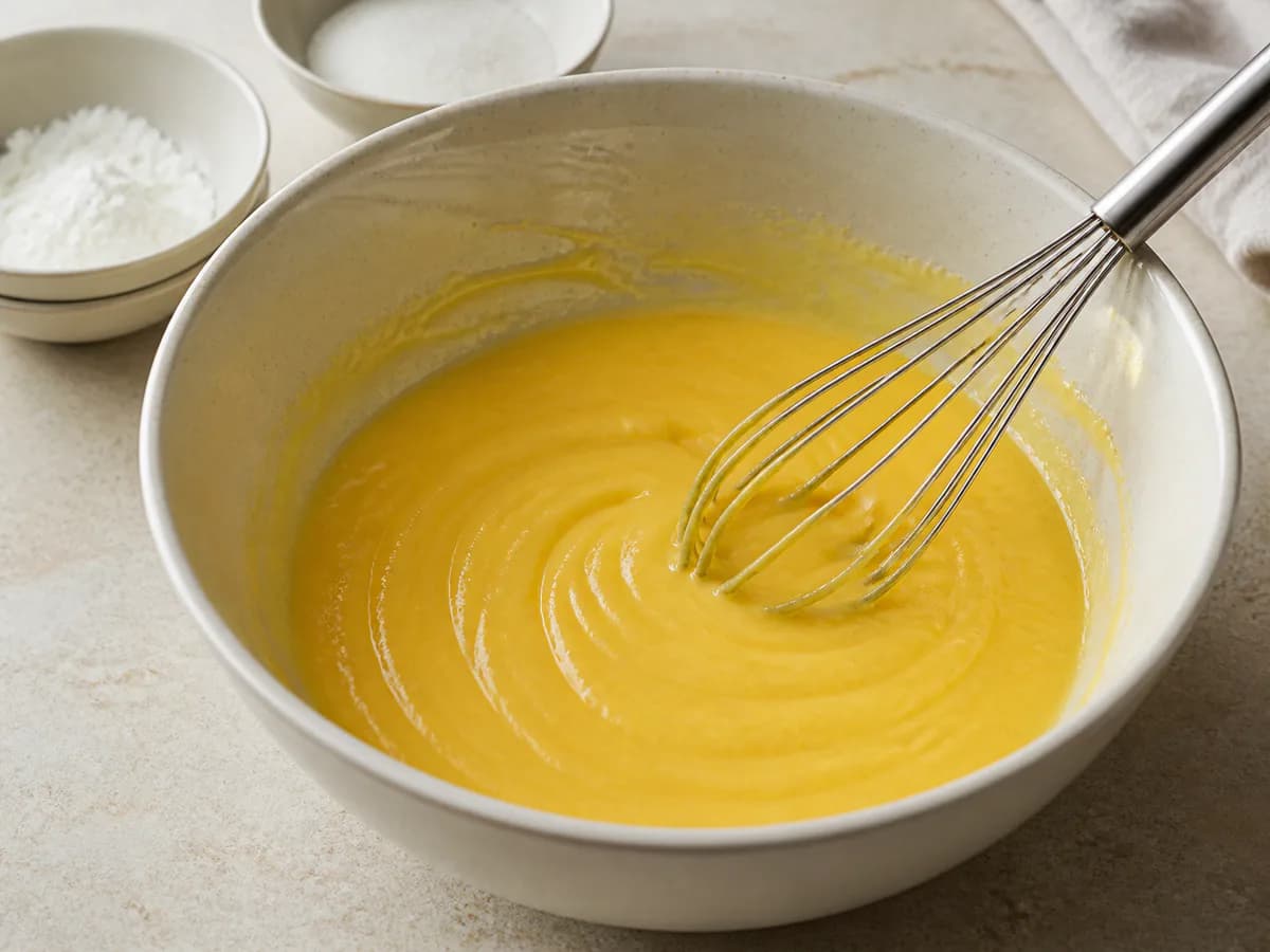 Preparação de Farofias no Forno com Creme de Ovos e Amêndoa durante a confeção