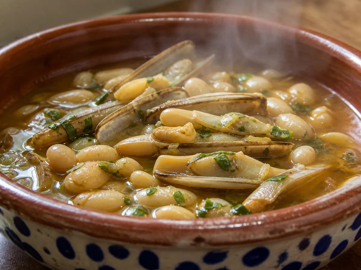 Pormenor de uma porção de Feijoada de Lingueirão