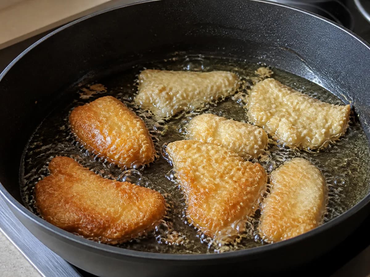 Preparação de Filetes de Peixe em Polme Acebolado durante a confeção