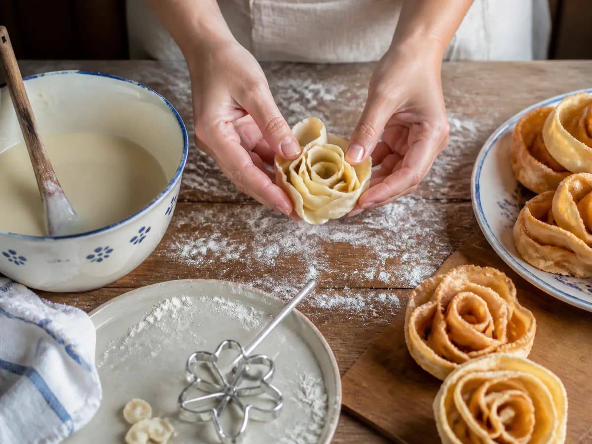 Preparação de Tiras Fritas de Limão com Açúcar e Canela durante a confeção