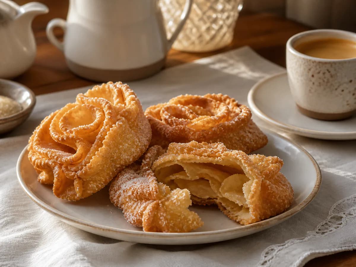 Pormenor de uma porção de Tiras Fritas de Limão com Açúcar e Canela