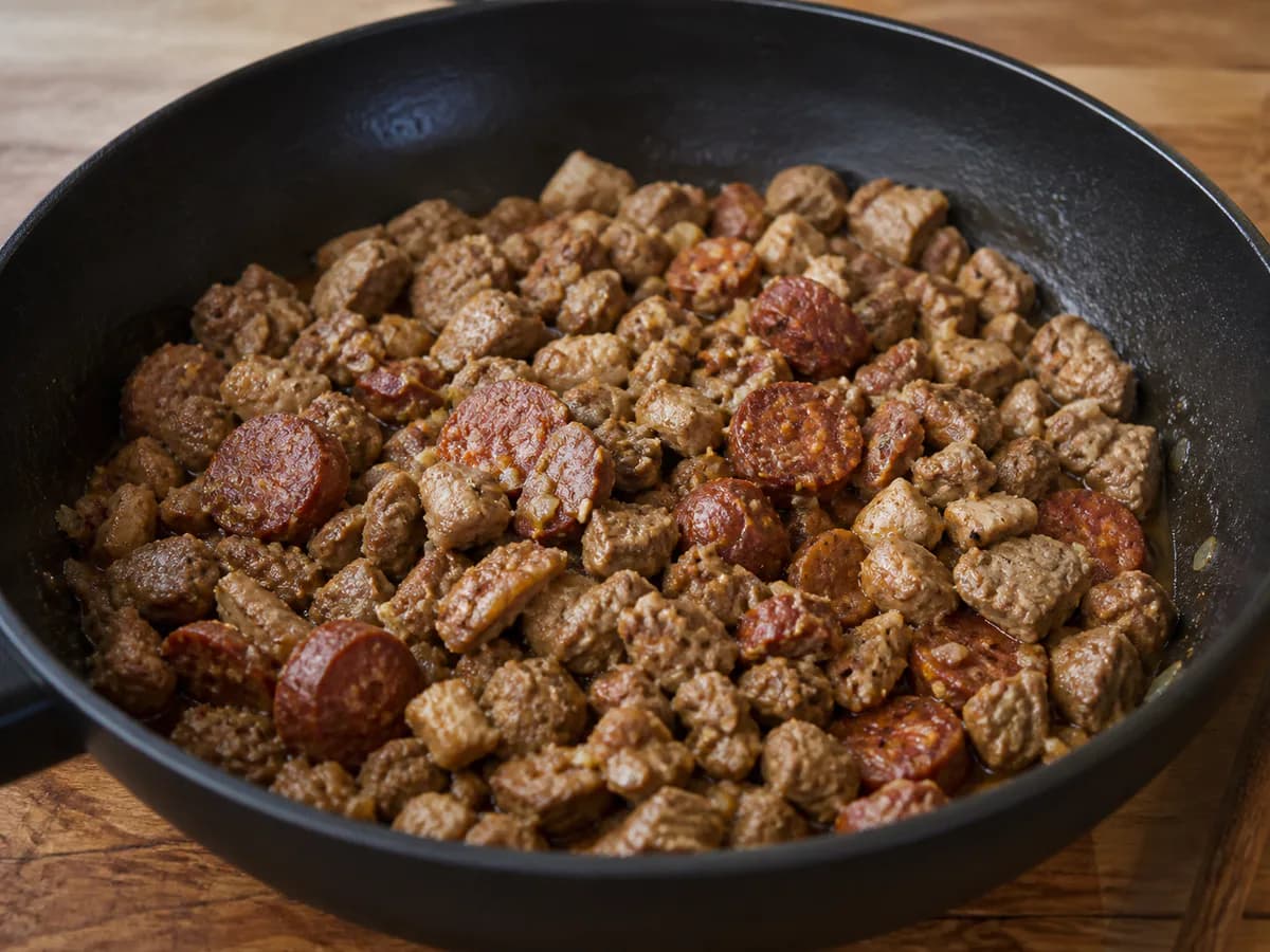 Preparação de Folar de Carnes à Transmontana durante a confeção