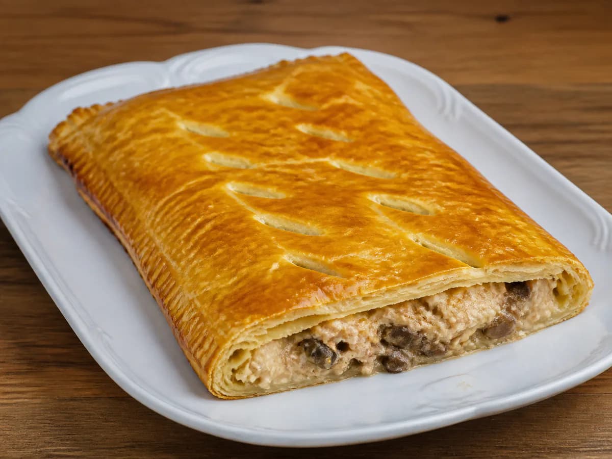 Folhado de Atum com Cogumelos e Queijo
