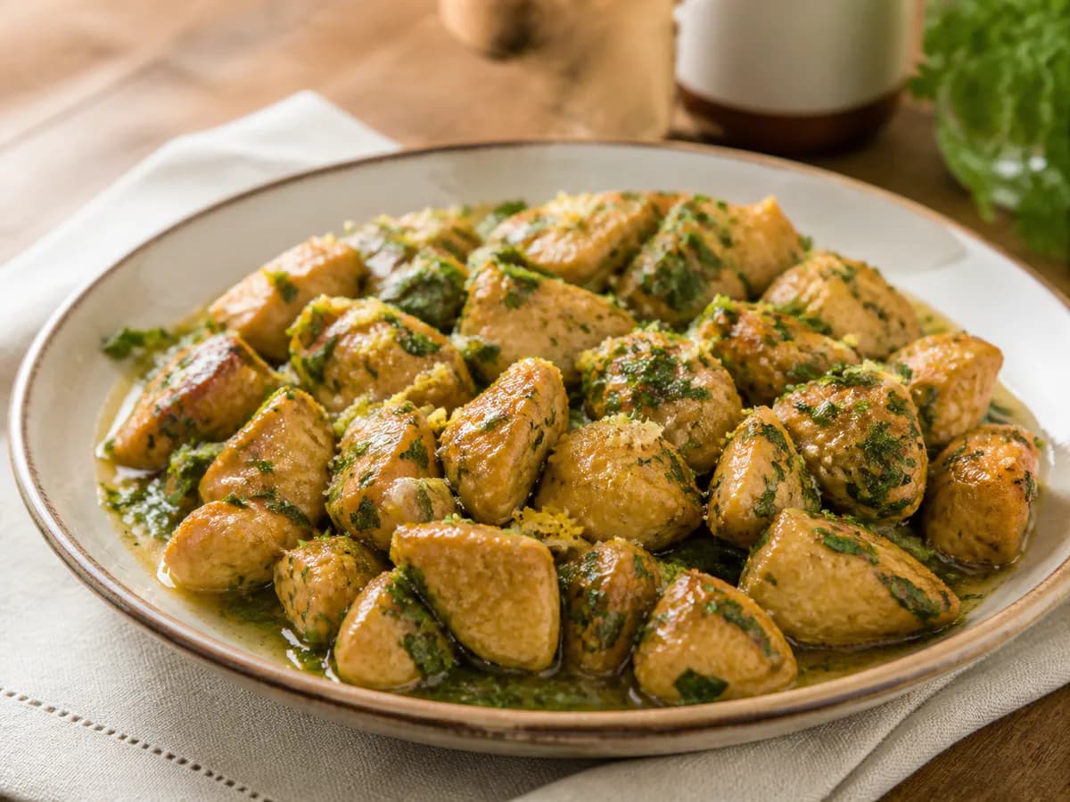 Frango aos Cubos com Coentros