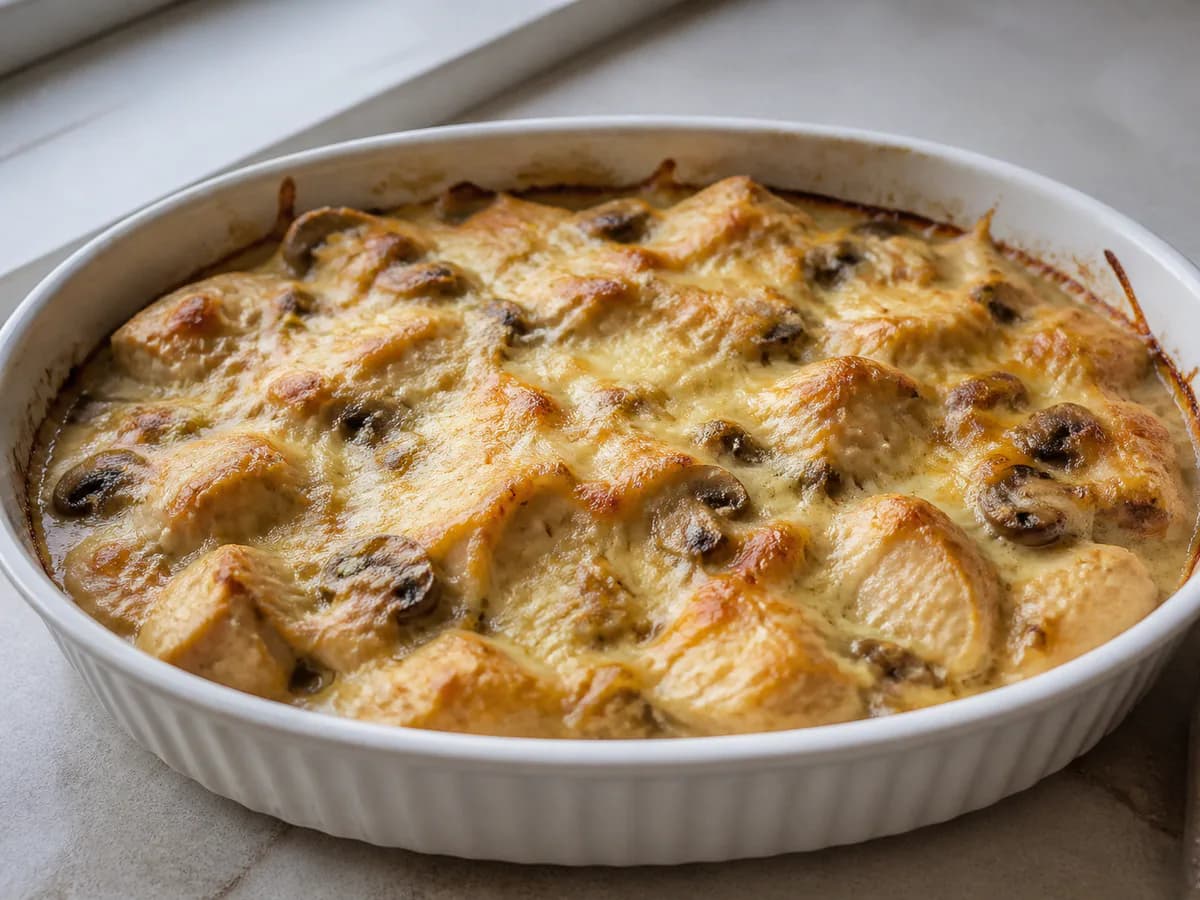 Frango Gratinado com Cogumelos