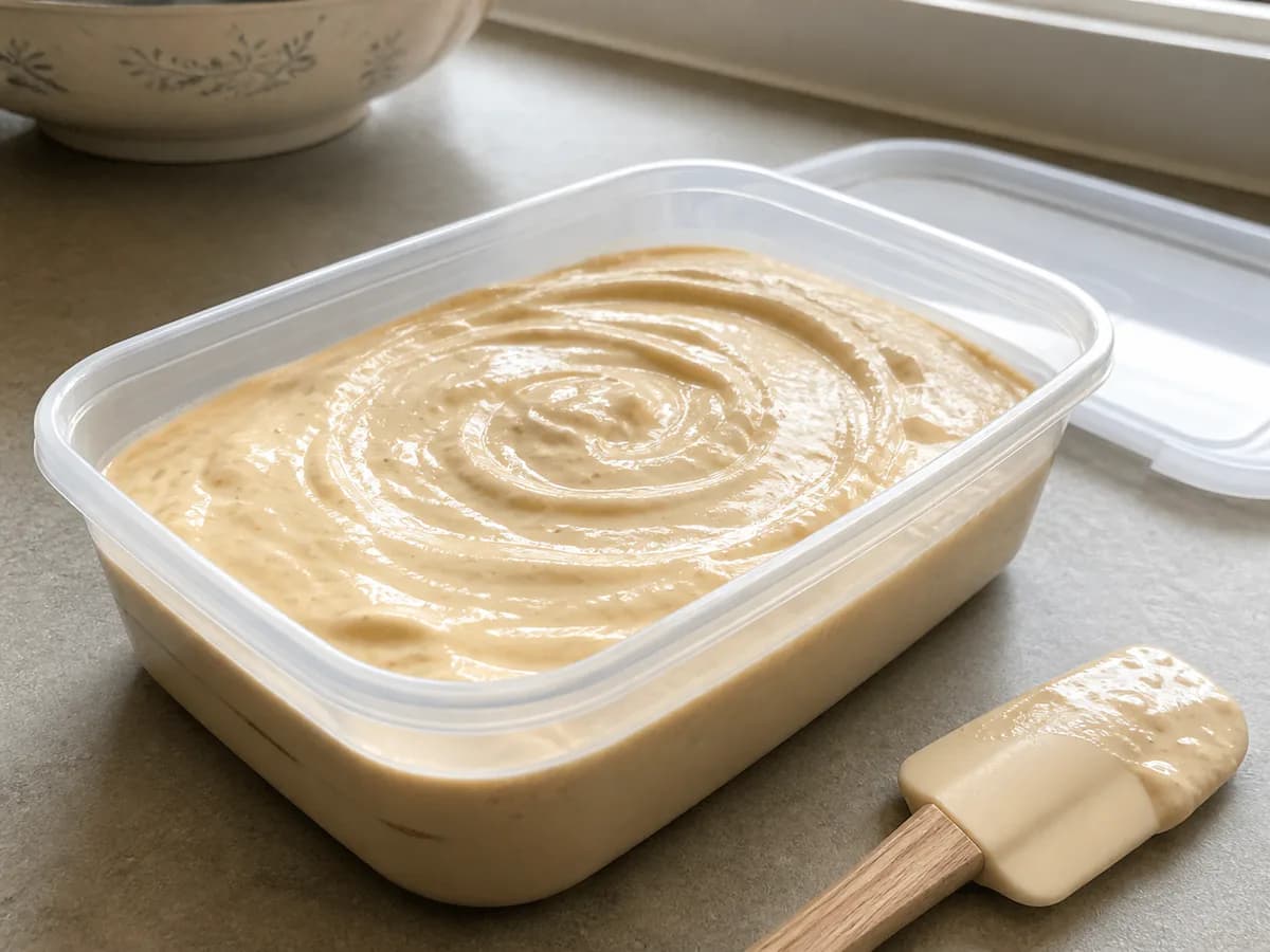 Preparação de Gelado de Amendoim Cremoso durante a confeção
