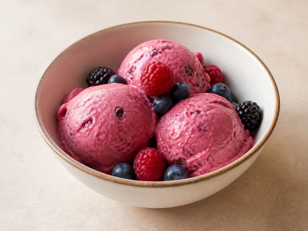 Gelado de Frutos Vermelhos e Banana