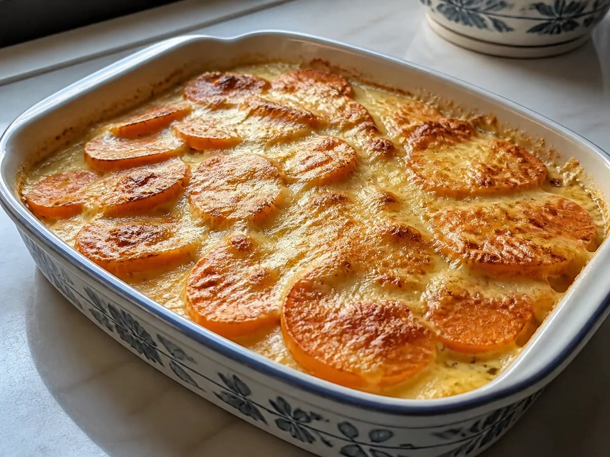 Gratinado de Batata Doce com Queijo da Ilha