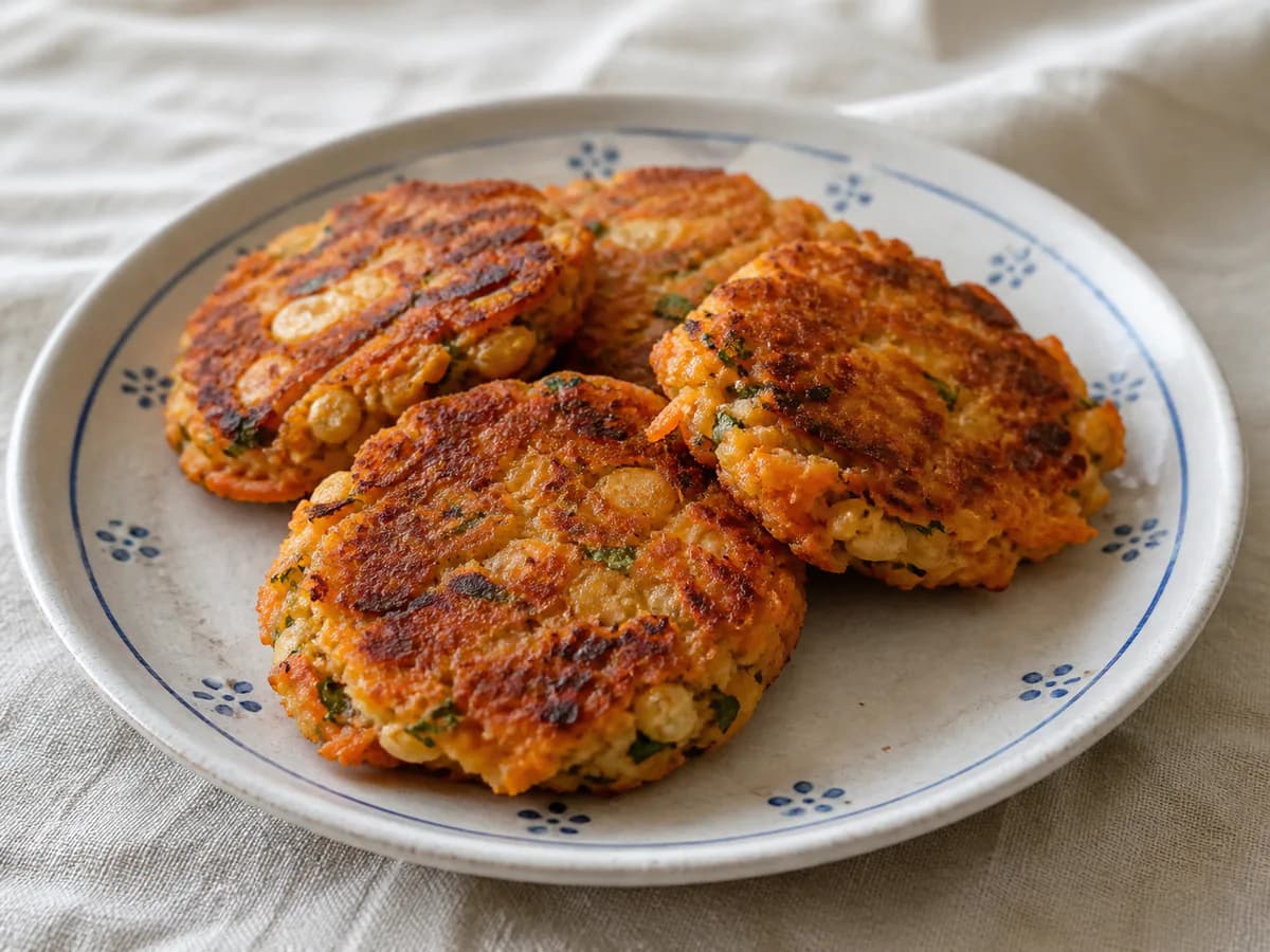 Hambúrguer de Cenoura com Grão-de-bico