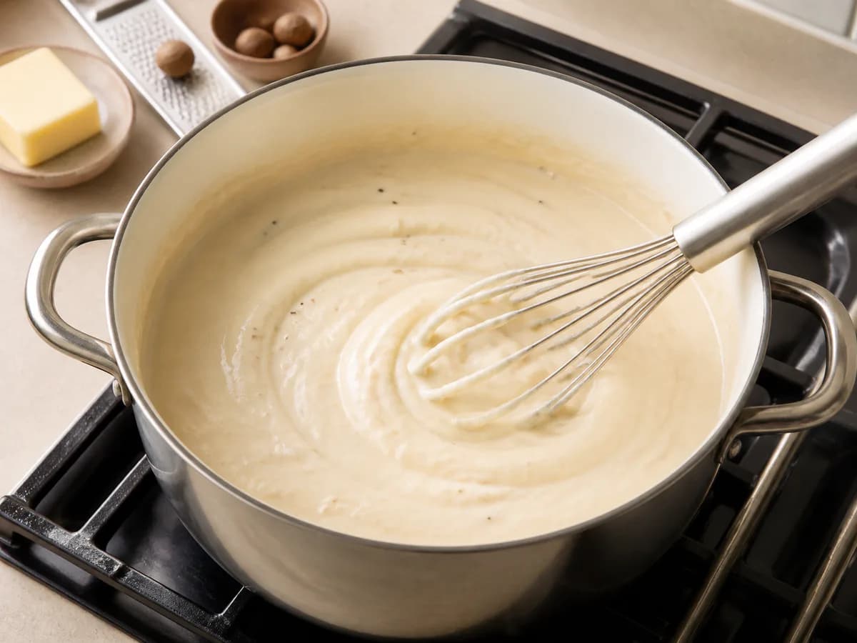 Preparação de Lasanha Cremosa de Frango durante a confeção
