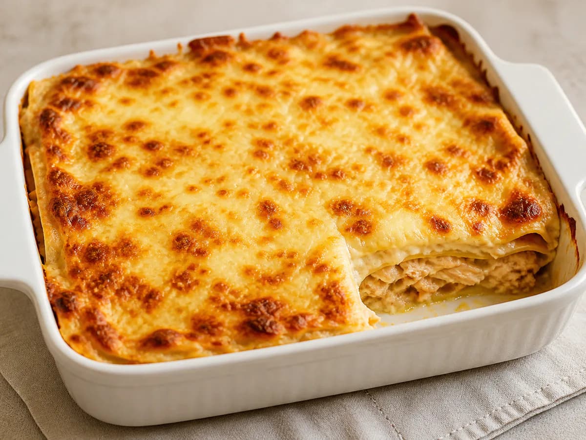 Lasanha de Frango com Bechamel Cremoso