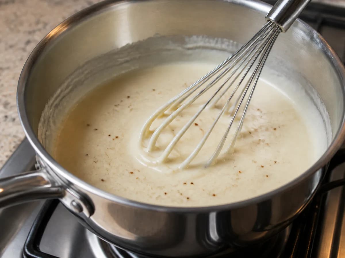 Preparação de Lasanha de Frango com Bechamel Cremoso durante a confeção