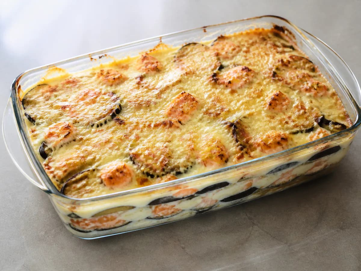 Lasanha de Salmão e Beringelas