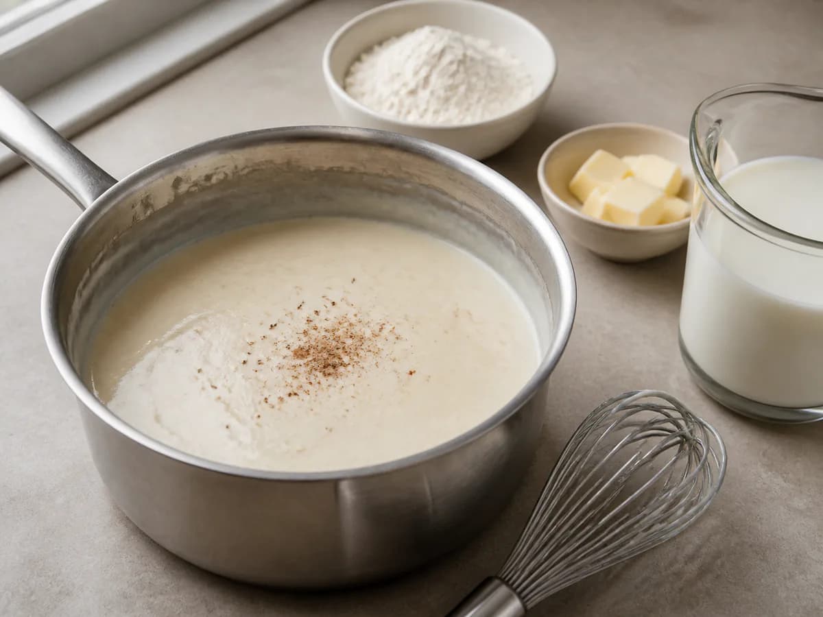 Preparação de Lasanha de Salmão e Beringelas durante a confeção