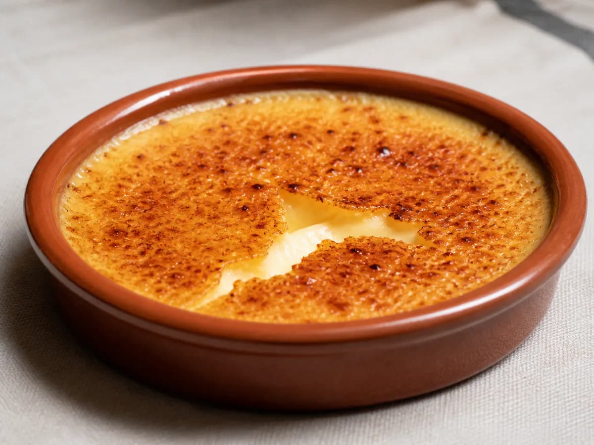 Pormenor de uma porção de Leite-Creme Queimado com 250 g de Açúcar