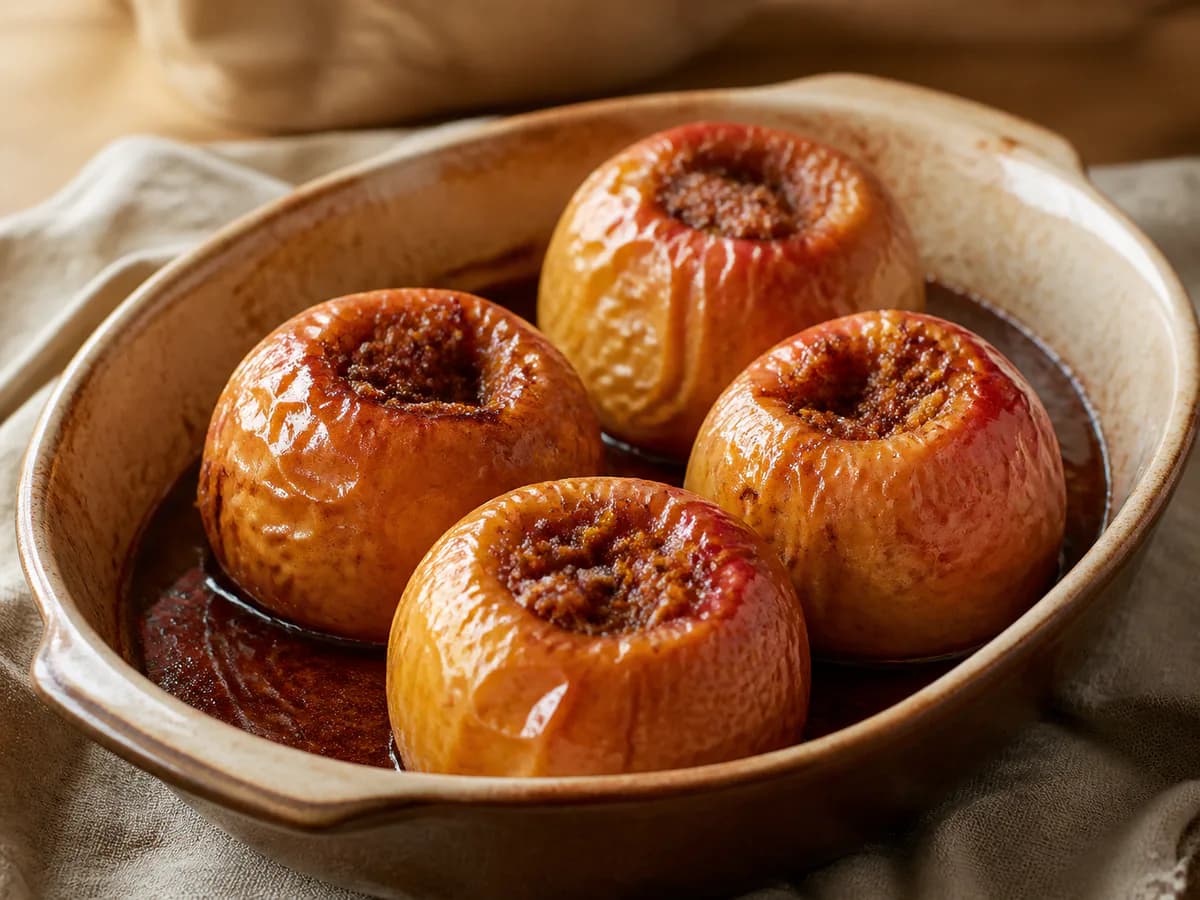 Maçãs Assadas com Canela e Vinho do Porto