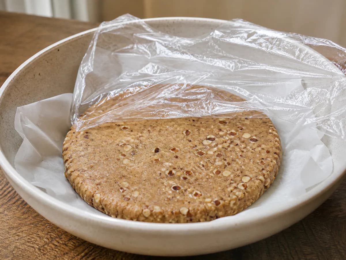 Preparação de Bolachas de Noz Pecã e Canela durante a confeção