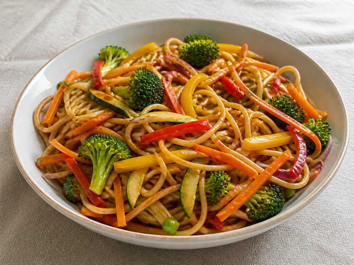Massa de Vegetais na Wok