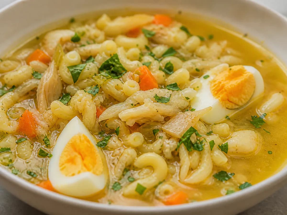 Pormenor de uma porção de Massinha de Bacalhau com Ovo